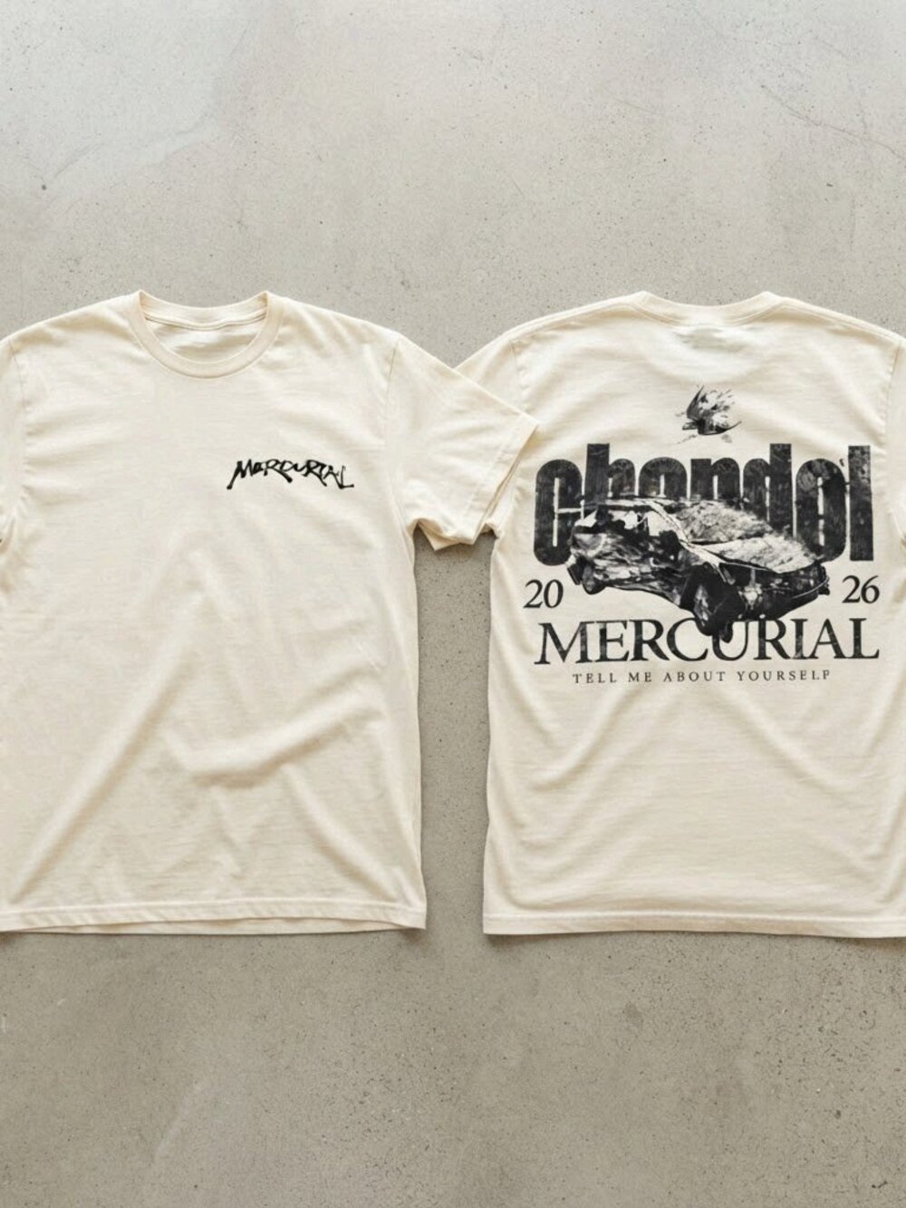 Chandol Mercurial Live Tour 2026 Cream T-Shirt S-4XL